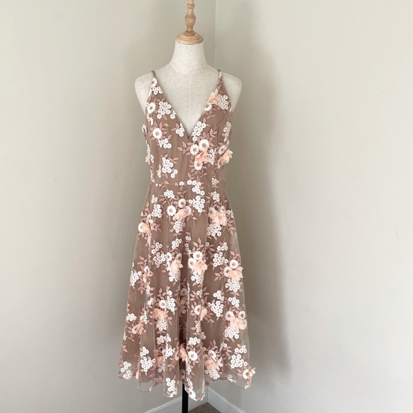 Dress the Population Floral Midi Dress, NWOT- Size L - Picture 2 of 4